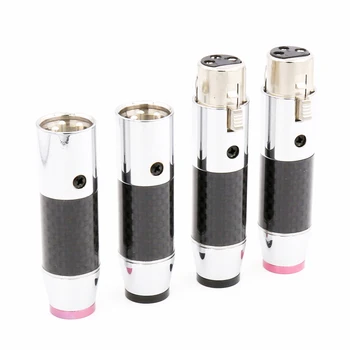 

Carbon Fiber Silver plated Hi-End XLR plug connector 4 pcs