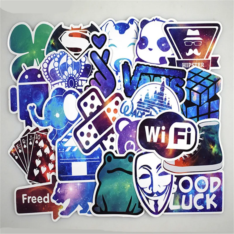 

50pcs Mixed Galaxy Sticker Stars Dream Anime Cartoon refrigerator Stickers for DIY Luggage Laptop Car Motorcycle Bicycle Sticker