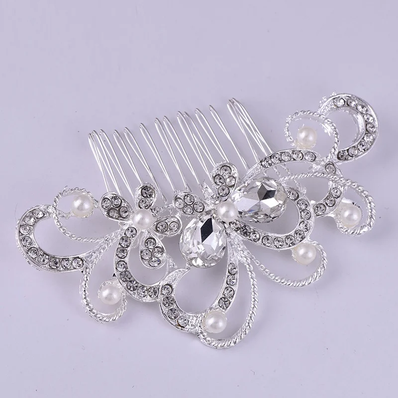 Luxury Women Wedding Crystal Hair Comb Bridal Rhinestone Hair Pins Elegant Ladies Hair Band Hair