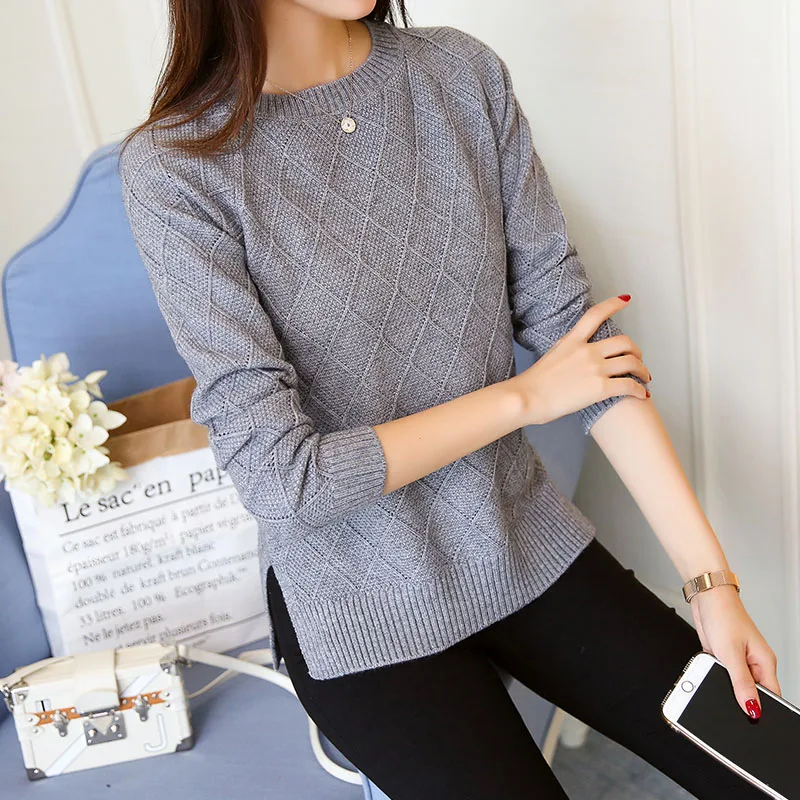 Sweater female Pullovers autumn of 2019 new sweater women's long sleeved Pullover female loose knit short shirt coat blouse