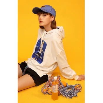 

Toyouth 2019 Women Spring Sweatshirt Casual Loose Long Sleeve Hoodies New Arrival Female Letter Patch Fashion Top Pullovers