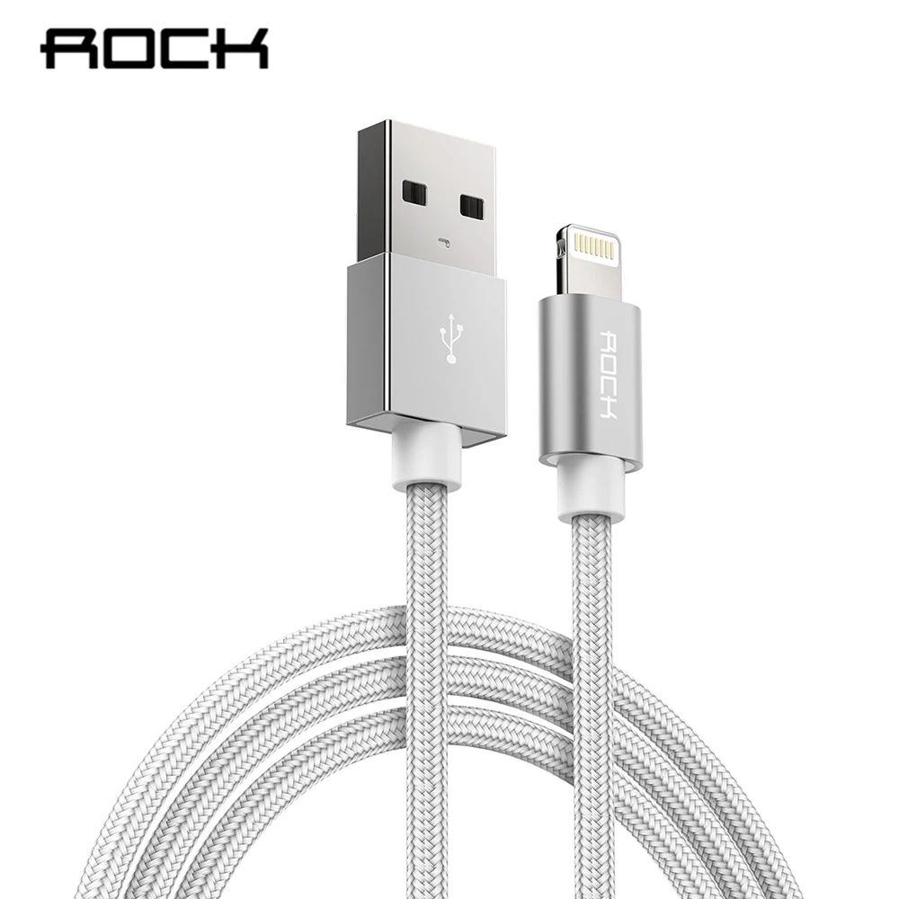 USB кабель ROCK 2 4 А для iPhone сертифицированный MFi быстрой зарядки Lightning XS Max XR X 8 7 6 5 Plus