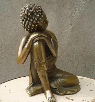 

Chinese Fengshui Handmade Old Brass Copper Statue Sleeping Sakyamuni Buddha