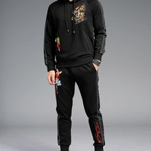 Зимний дизайн вышивка спортивные костюмы спортивный костюм мужской одежды из чистого хлопка B963