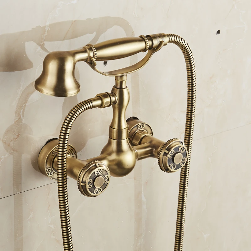  Wall Mounted Two Handles Antique Brass Finish Kitchen Sink Bathroom basin Faucet mixer tap BR-10851 - 32779704844