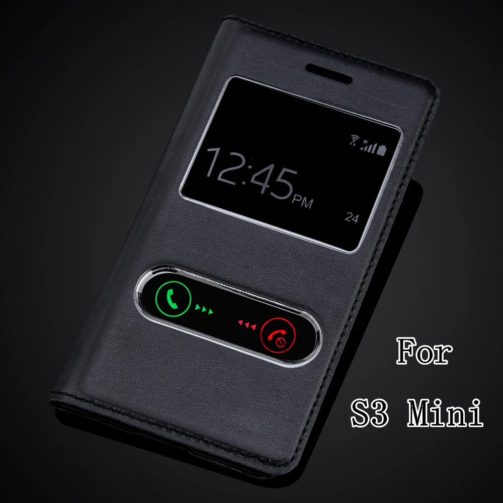 Тонкий смарт окошко Флип кожаный чехол для Samsung Galaxy S 3 SIII S3 Mini I8190 задняя батарея