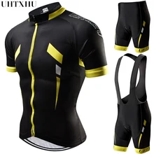 Uhtxhu летний мужской комплект для велоспорта, одежда для горного велосипеда, одежда для горного велосипеда, одежда для велоспорта, Майо Ropa Ciclismo, комплекты для велоспорта