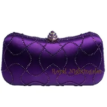 Новейшая фиолетовая расшитая кристаллами Сумочка-клатч, сумка-клатч для женщин, вечерние сумочки со стразами и сумки