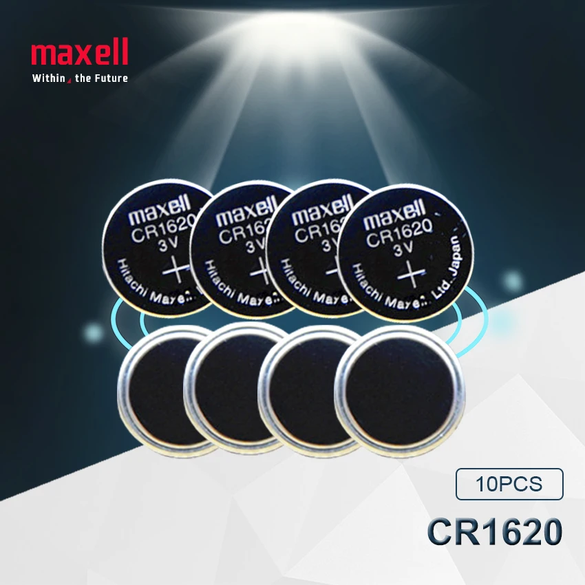 

10pc Maxell 100% Original CR1620 Button Cell Battery For Watch Car Remote Key cr 1620 ECR1620 GPCR1620 3v Lithium Battery