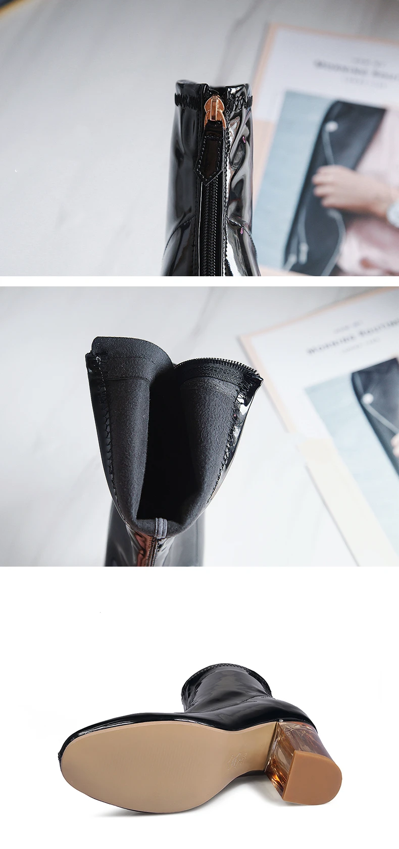 RQFF Brand Boots Women Plus size34-43 Shoes Woman 9cm High Heels Ankle Boot Female Footwear Leather booties Ladies Shoe With Box (16)