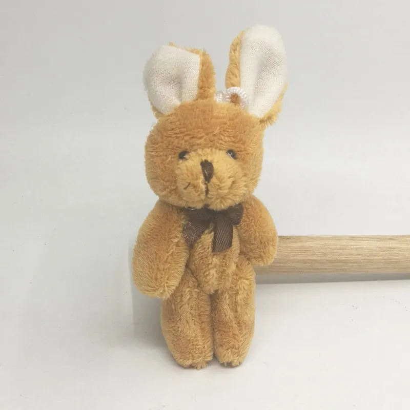 24 шт. милые мягкие мини-соединение кролик кулон плюшевый кролик для брелока букет из игрушек DIY украшения подарки 8 см - Цвет: brown