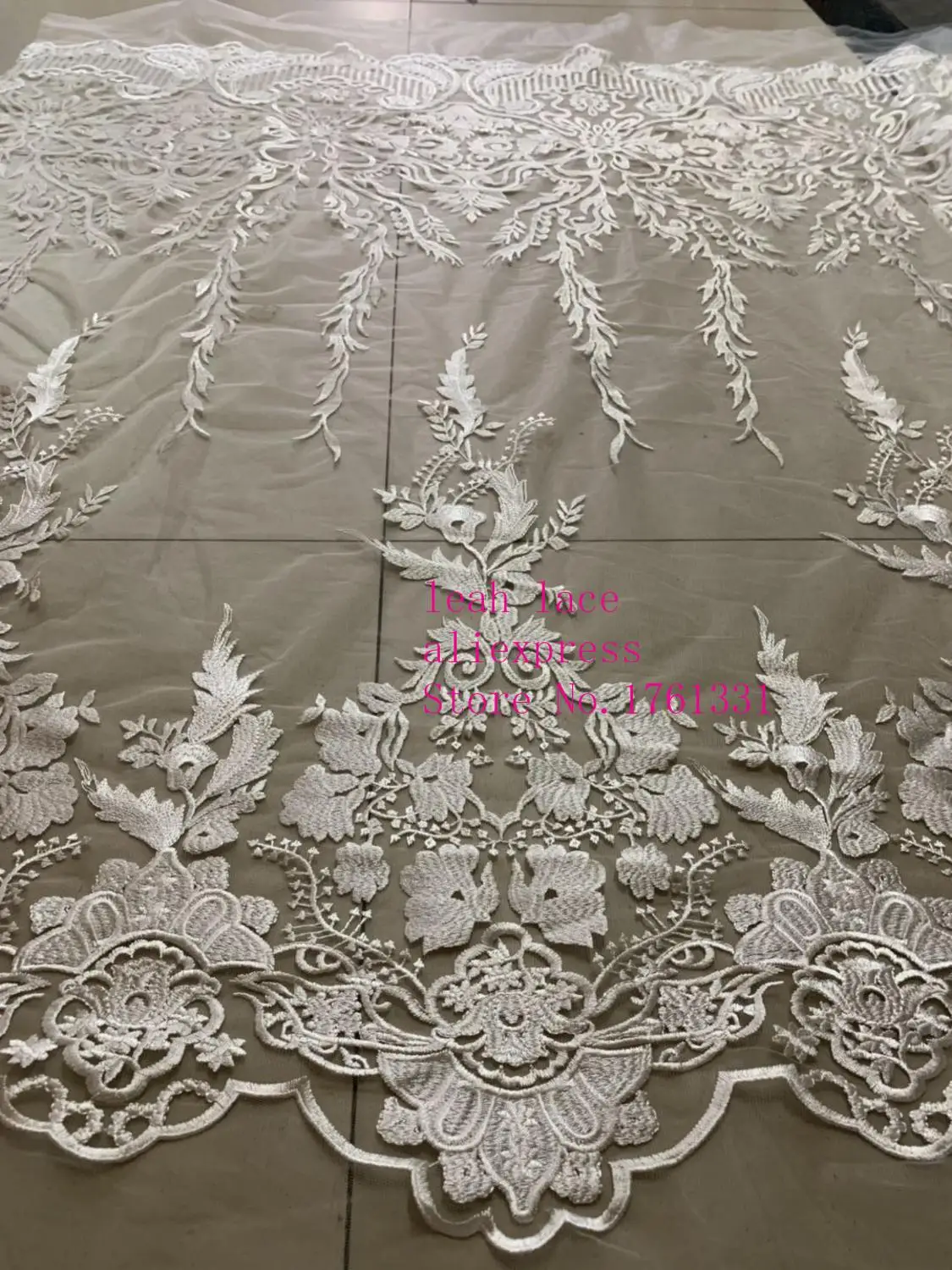 

5yrads/bag White embroidery lace fashion French cloth used for wedding dress fashion design party CH38#