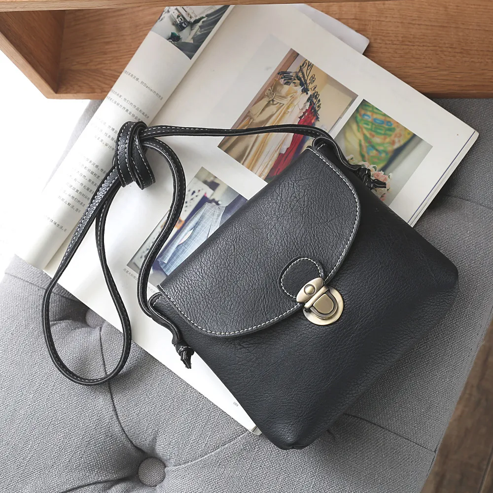 Сумка через плечо Для женщин женский кожаный кошелёк сумка бежевый Канта mochilas - Цвет: Black