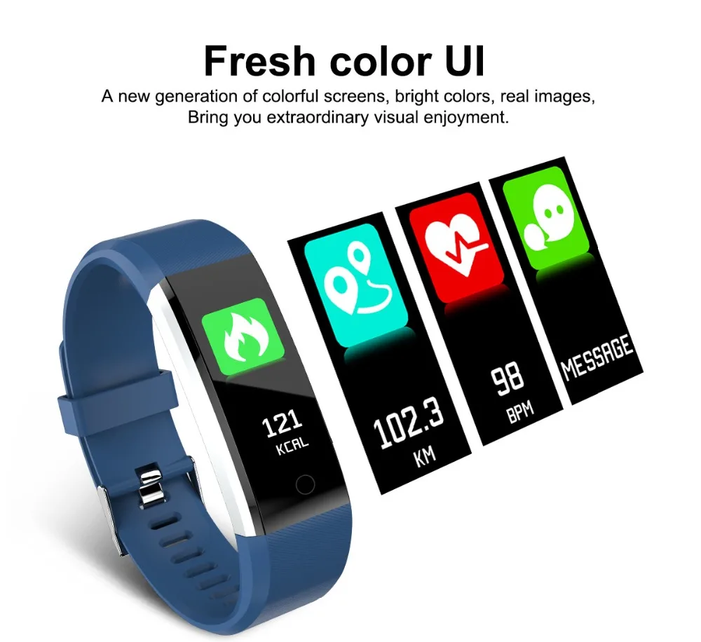 

Fitness Smart band Wristband Bracelet Blood Pressure Pulse Monitors Heart Rate Monitoring Wrist Blood Pressure Watch Monitor
