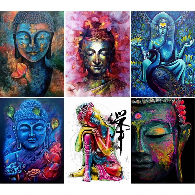 

Full Square/Round Diamond 5D DIY Diamond Painting "Lotus Buddha religion" 3D Embroidery Cross Stitch Mosaic Painting Decor Gift