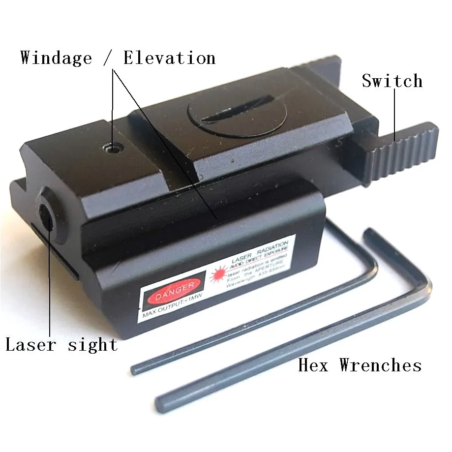 Tactical Airsoft Gl Low Profile Red Dot Laser Sight Scope with Mount