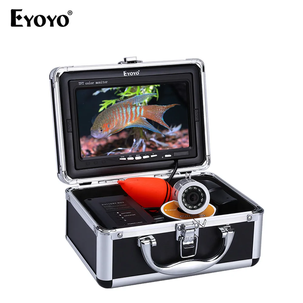 

Eyoyo 7" 30M Infrared IR LED Fish Finder Adjustable Battery Box Underwater Fishing Camera 1000TVL Free 8GB DVR Recorder Monitor