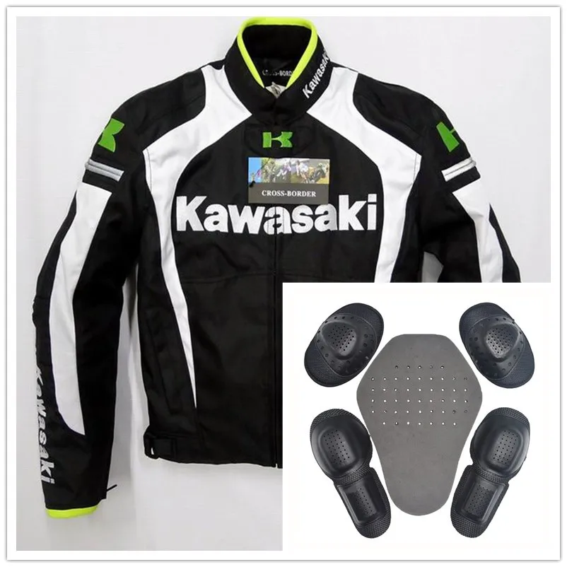 

New arrival men jacket KAWASAKI winter automobile race clothing motorcycle clothing thermal removable liner flanchard A