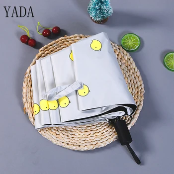 

YADA Creative Design Cartoon Chick Pattern Folding Rainy Umbrella Anti-UV Rainproof Sun Protection Parasol Umbrella Female YD004