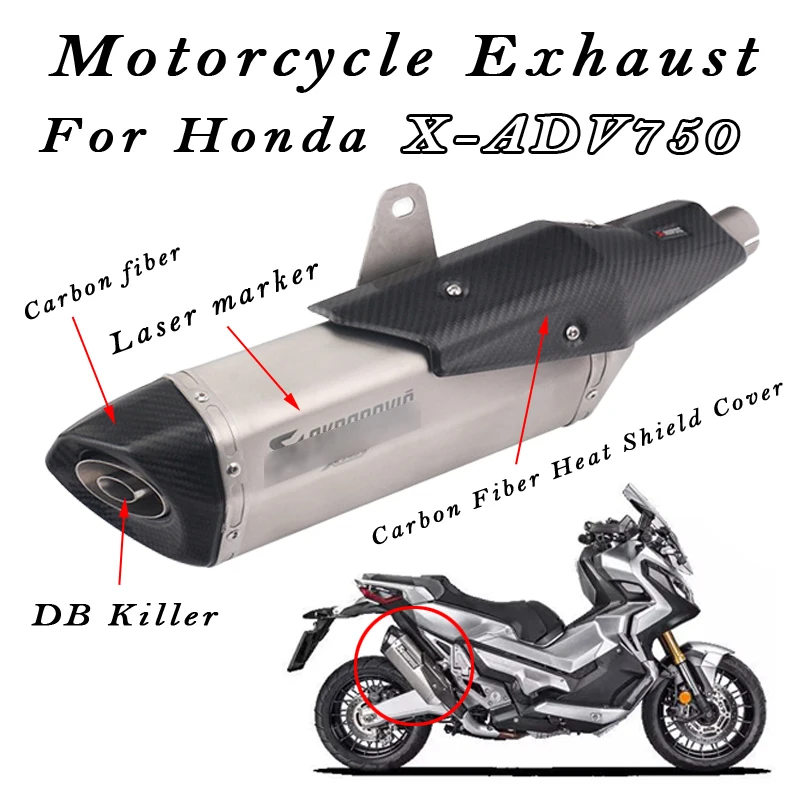

Slip On Motorcycle Full System Exhaust DB Killer Laser Carbon Muffler Modified Front Mid Link Pipe For HONDA X-ADV750