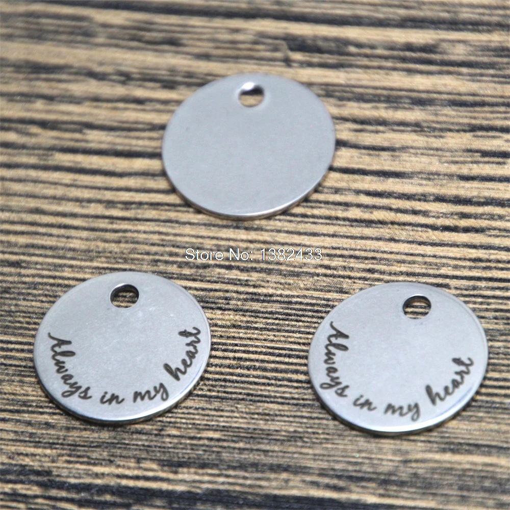 

10pcs always in my heart charm silver tone message charm pendant 20mm