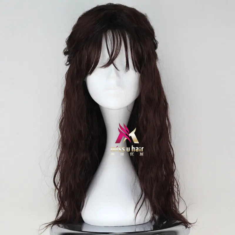 Miss U Hair Синтетический мужской длинный курчавый темный коричневый волос пушистый Хэллоуин фильм костюм для вечеринки парик ролевые игры волосы