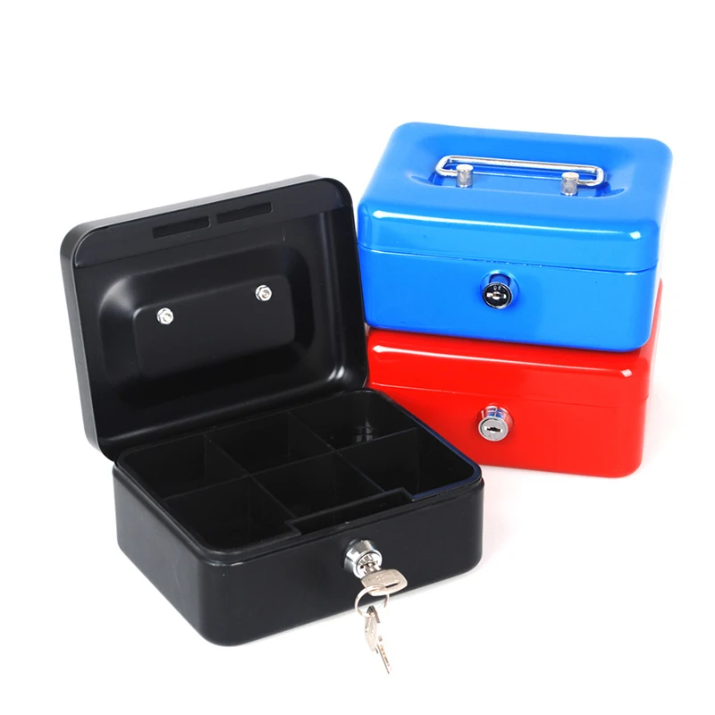 Free Shipping Mini Portable Steel Petty Lock Cash Safe Box For Home School Office Market Lockable