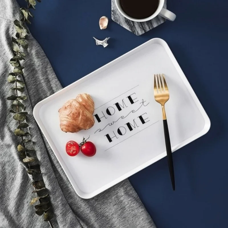 Скандинавские лотки для хранения стола минималистичный десерт Ювелирная тарелка для хранения офисный стол хранение набор лотков пластиковый поднос для завтрака