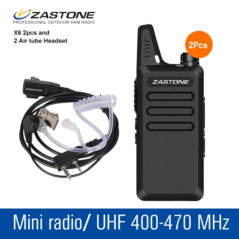 2Pcs/lot Zastone X6 Radio Portatil UHF 400 470 MHz Portable handheld CB