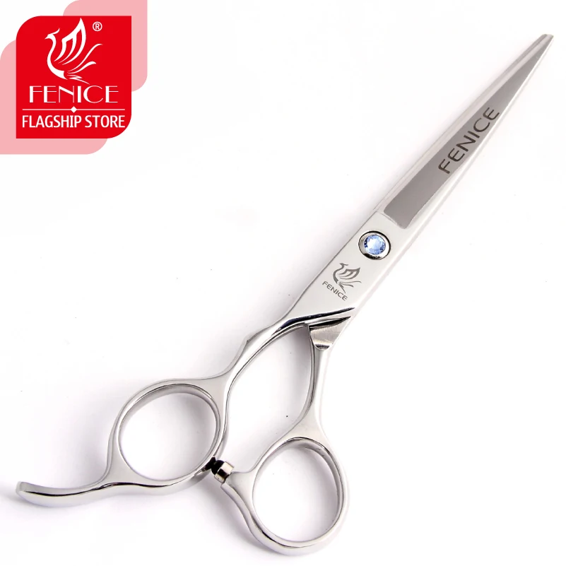 

High quality 6.0 inch Hair cutting scissors blue screw left handed use barber shop beauty hairdressing styling shears
