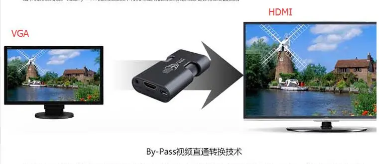 350 мини VGA + 3,5 мм аудио в HDMI конвертер для ПК в hdtv видео преобразователь ПК в преобразователь ТВЧ-сигналов VGA + аудио в HDMI 1080 P