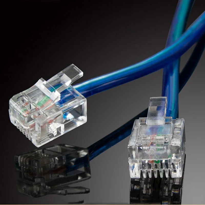 6P4C RJ11 طويل نوع النحاس سلك ADSL مودم الهاتف حجم كابل الهاتف موصل 1-80 متر