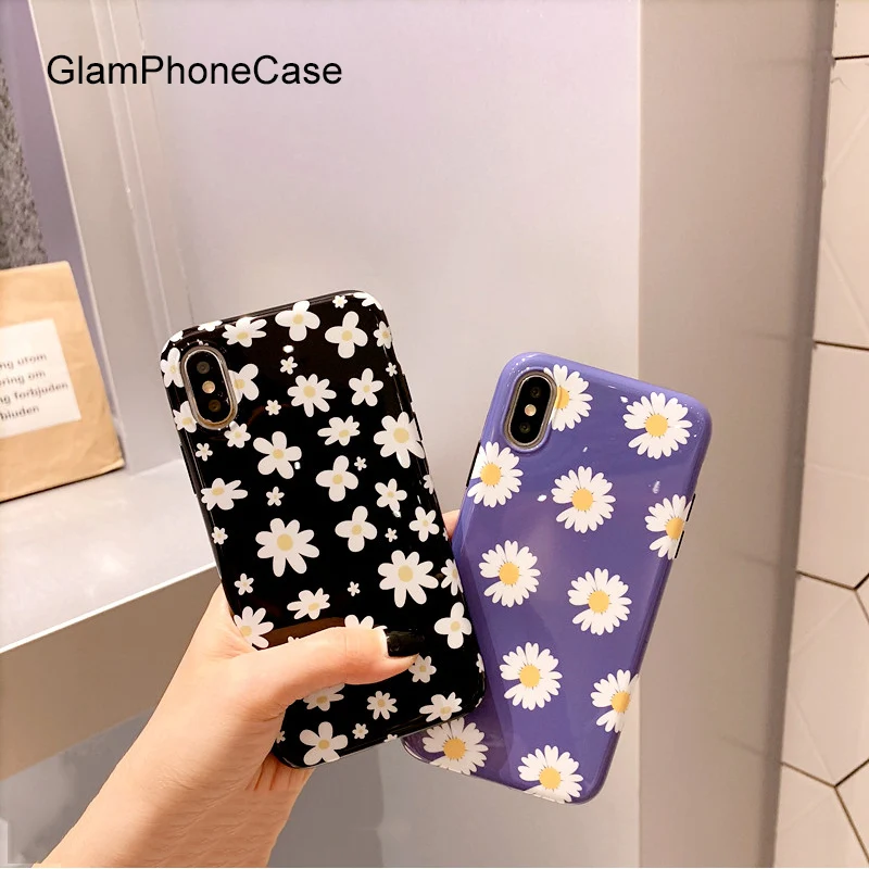 

GlamPhoneCase Small Daisy Phone Case For iPhone X XS Max XR Soft Silicone Cover For iPhone 7 8 6 6s Plus Case