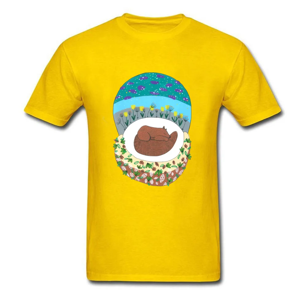 Casual Bear Under The Stars T-shirts Oversized ostern Day Short Sleeve O-Neck Tops T Shirt Pure Cotton Mens Europe T-shirts Bear Under The Stars yellow