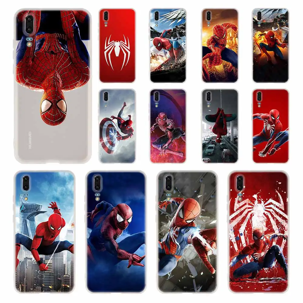 

MARVEL spiderman Phone Case For Huawei P8 P9 Lite 2017 P10 P20 P30 Lite Plus Pro P Smart 2019 Cover Soft Cover