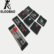 Sloobao hand made labels DIY woven main label embroidered for garment clothes clothing bags shoes hats tag accessories washable