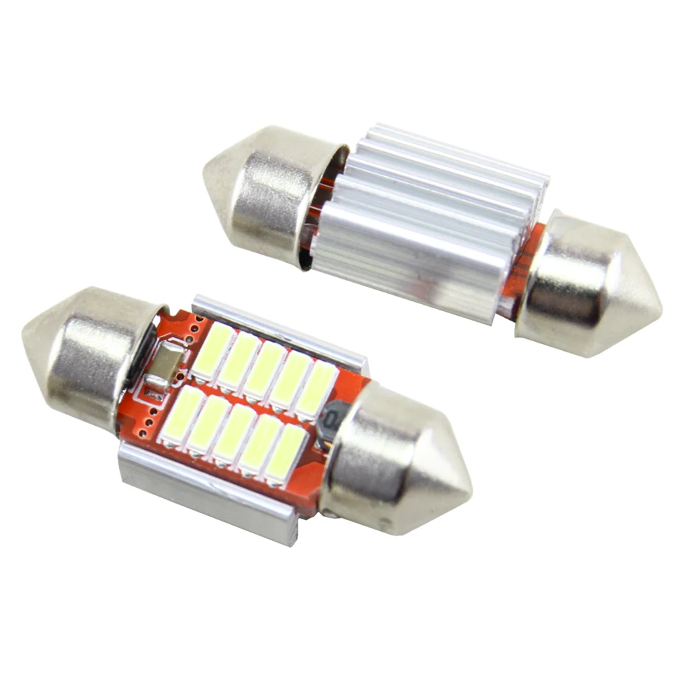 10 шт. белый 31 мм 36 39 41 42 гирлянда купольная 4014 SMD C5W Светодиодный лампа для