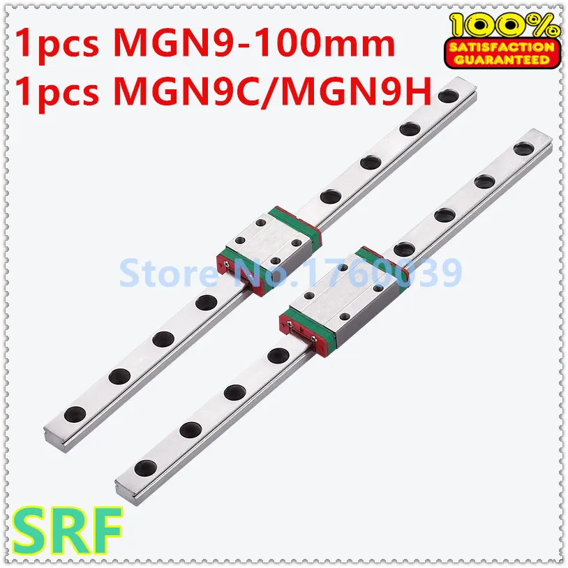 

High quality 1pcs 9mm miniature Linear Guide MGN9 L=100mm Linear Rail Way with 1pcs MGN9C or MGN9H Carriage block for 3D Printer