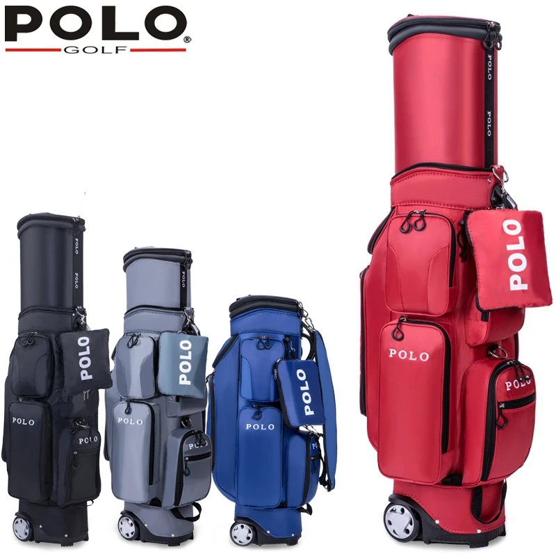 Us 251 1 10 Off Polo Golf Travel Bag Wheels Stand Caddy Airbag Flight Aviation Multi Function High Capacity Cart Staff Bags In