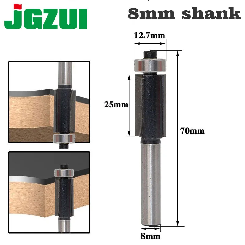 1 шт. 8 хвостовик флеш отделка фреза концевой подшипник для деревообработки резка инструмент