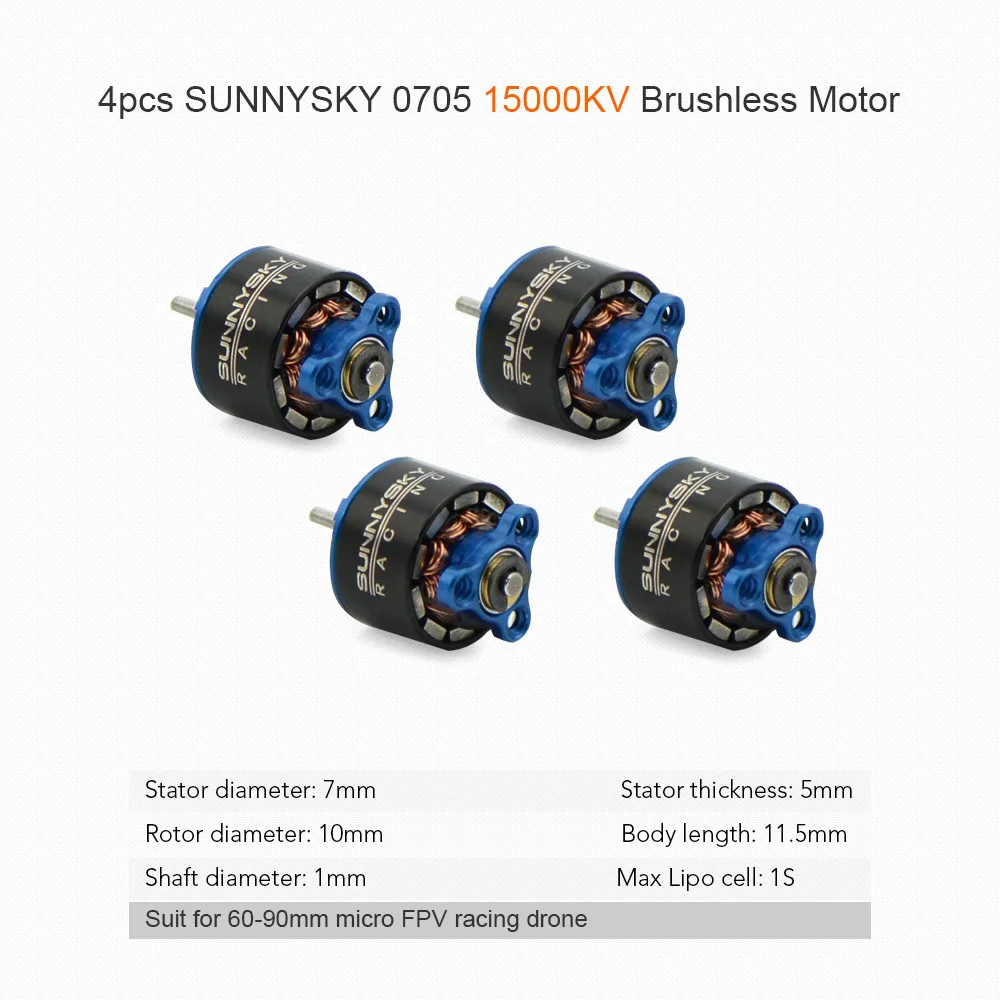 

4pcs 0705 15000KV Metal RC Brushless Motor for 60 70 80 90mm Micro FPV Racing Drone Quadcopter RC Motor Electronic Dron Part