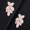 GODKI – boucles d'oreilles de luxe pour femmes, Collection de feuilles de fleurs, Micro zircone cubique pavée, pour mariage ► Photo 3/6