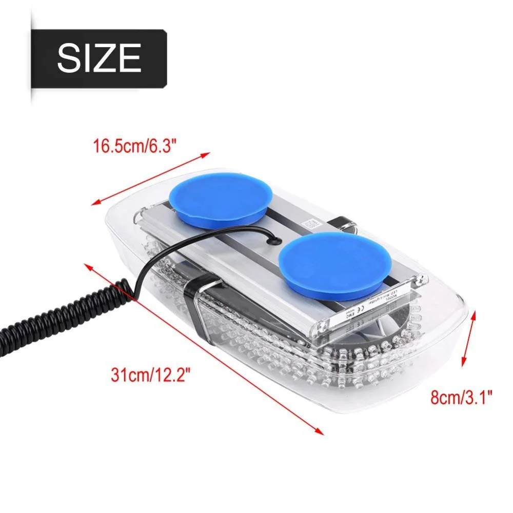  12V/24V Red Blue Yellow LED Car Truck Strobe Emergency light Construction Vehicle Safety Flashing w - 32986667470
