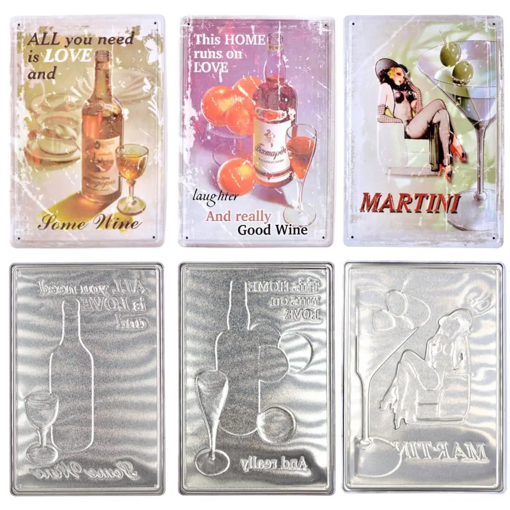 

Good Wine 3D Embossed Metal Sign Bar Decor Metal Tin Sign Vintage Home Decor Tin Sign Retro Metal Plaque Classic Metal Plate