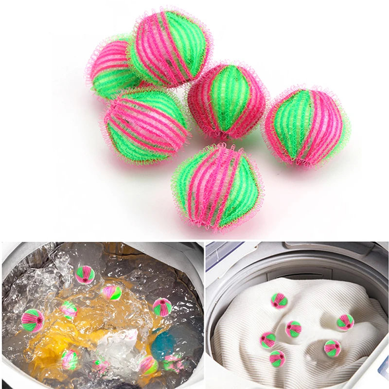 

New 6Pcs/Pack Eco Friendly Magic Hair Removal Laundry Ball Washing Machine Fabric Softener Cleaning Ball Clothes Personal Care