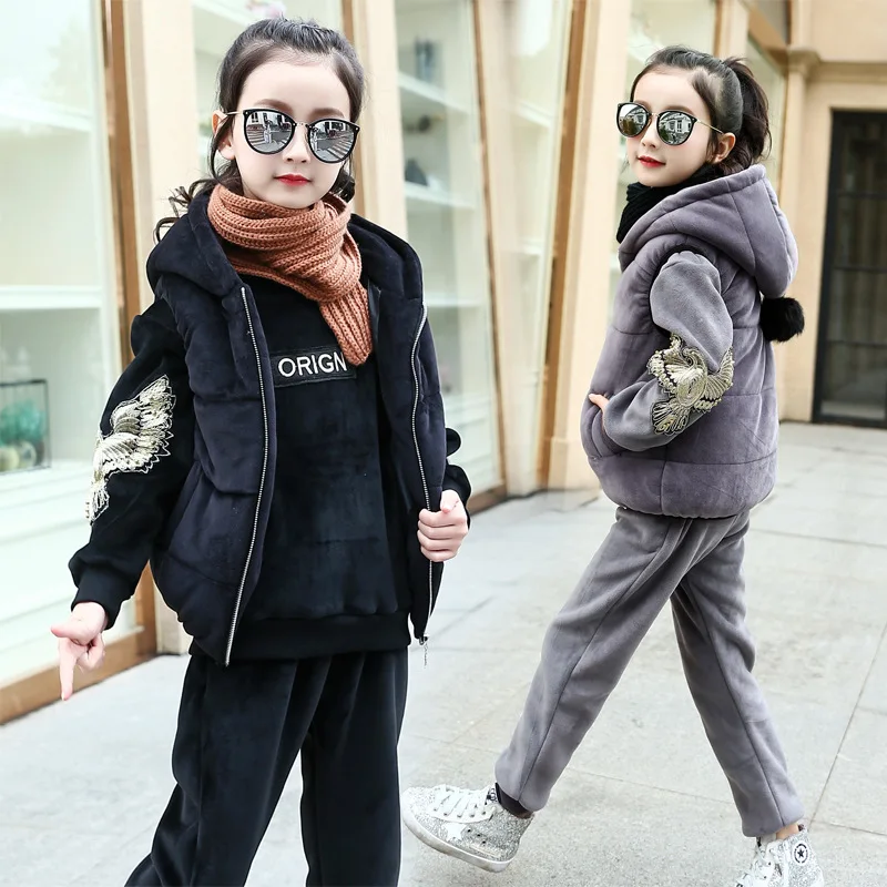 17 New Girls Winter Clothing Suit Sportswear Clothes Set For Girls