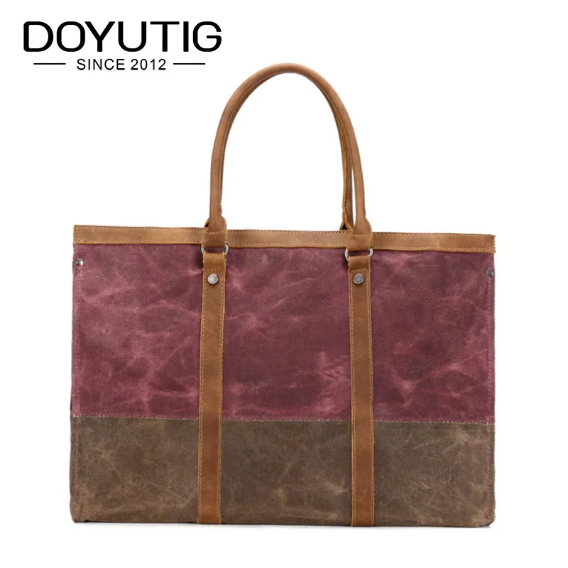 

New Design Men Canvas Messenger Bag Casual Big Totes Large Capacity Male Business Handbag With Crazy Horse Leather Handbag G061