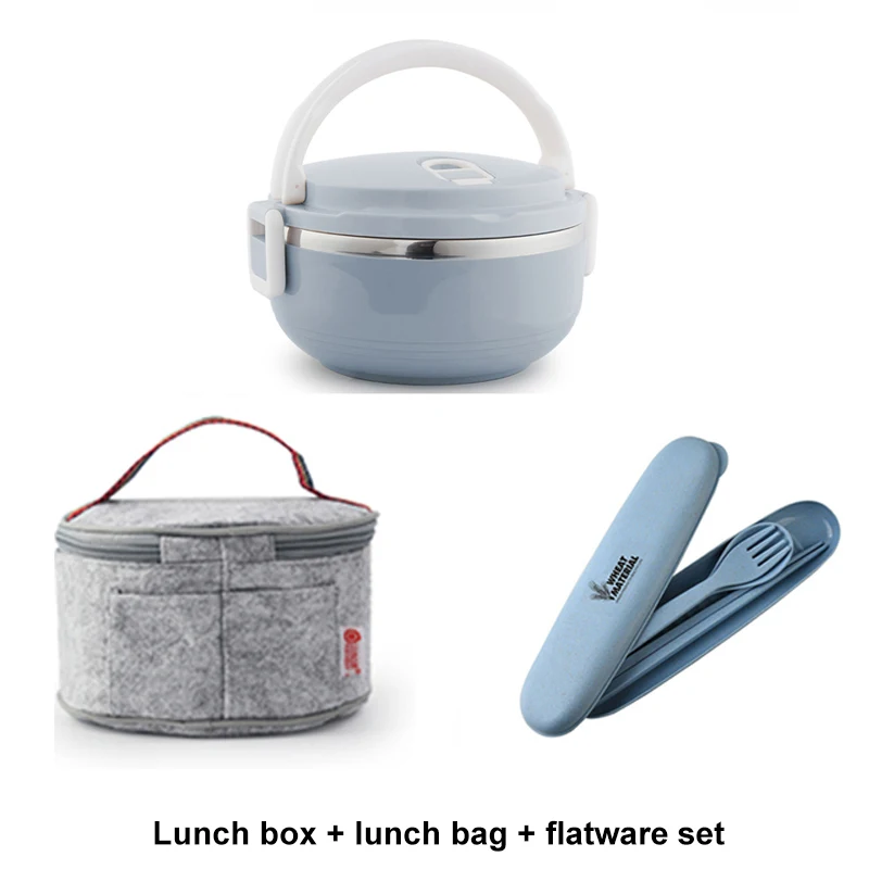 Hommat, переносные коробки для ланча из нержавеющей стали, японская коробка для бэнто, градиентный цвет, термо контейнеры для еды, Детская сумка для ланча для пикника - Цвет: 1 Tier lunch set