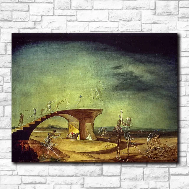 Salvador Dali The Broken Bridge and the Dream Canvas Painting For Living Room Home Decor Oil Painting On Canvas Wall Painting 4