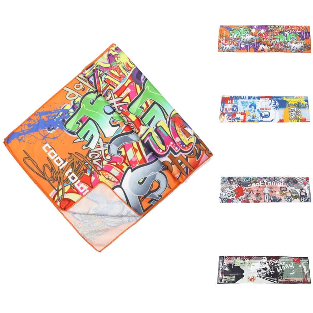 

Drop shipping Sport Ice Towel 4 Colors 100*30cm Utility Enduring Instant Cooling Face Towel Heat Relief Reusable Chill Cool Towe